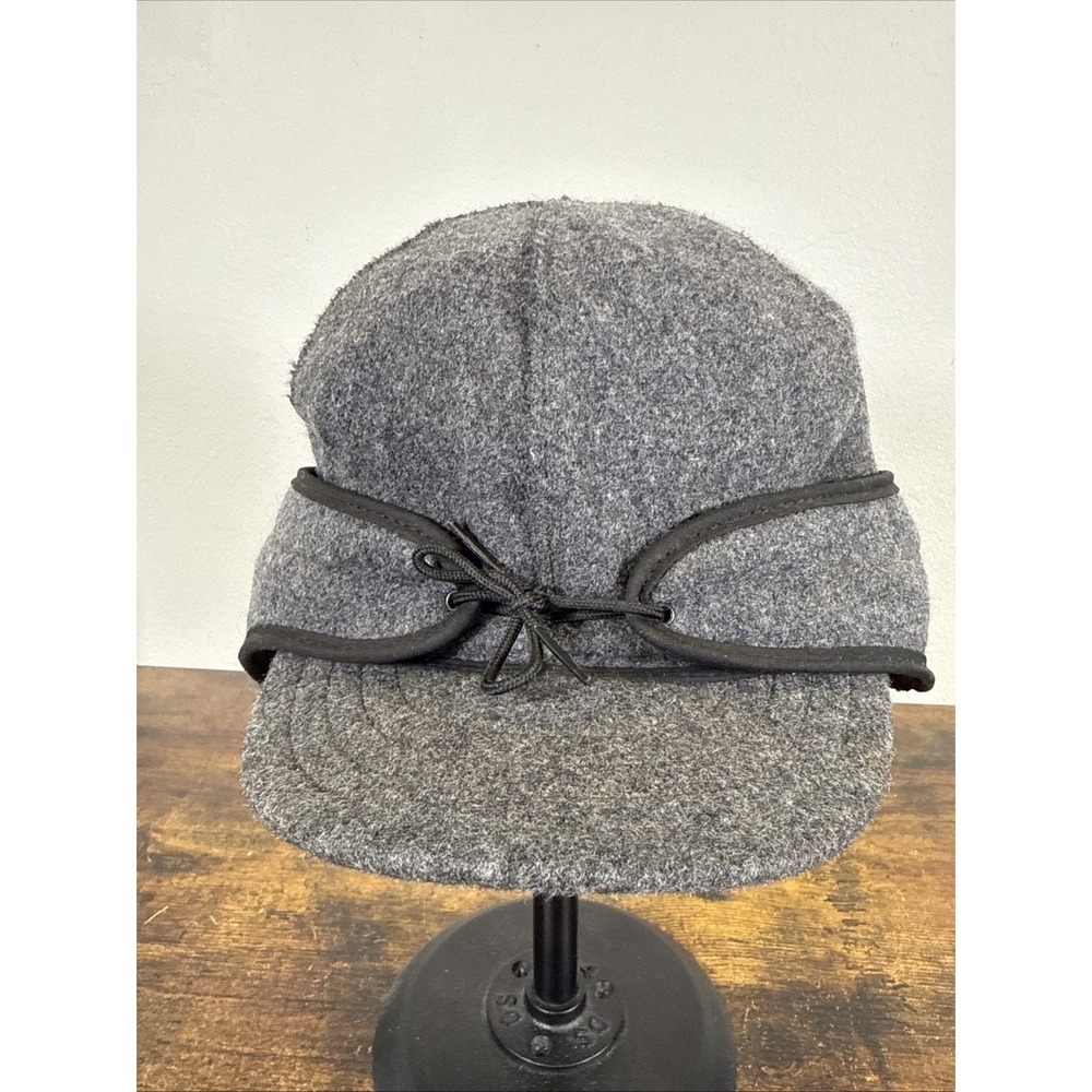 Stormy Kromer Mercantile 1903 Gray Wool Cap Size 7 3/8 Made in USA EUC